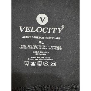 Velocity Active Stretch Roxy Flare Black Yoga Pants XL High Waist Leggings